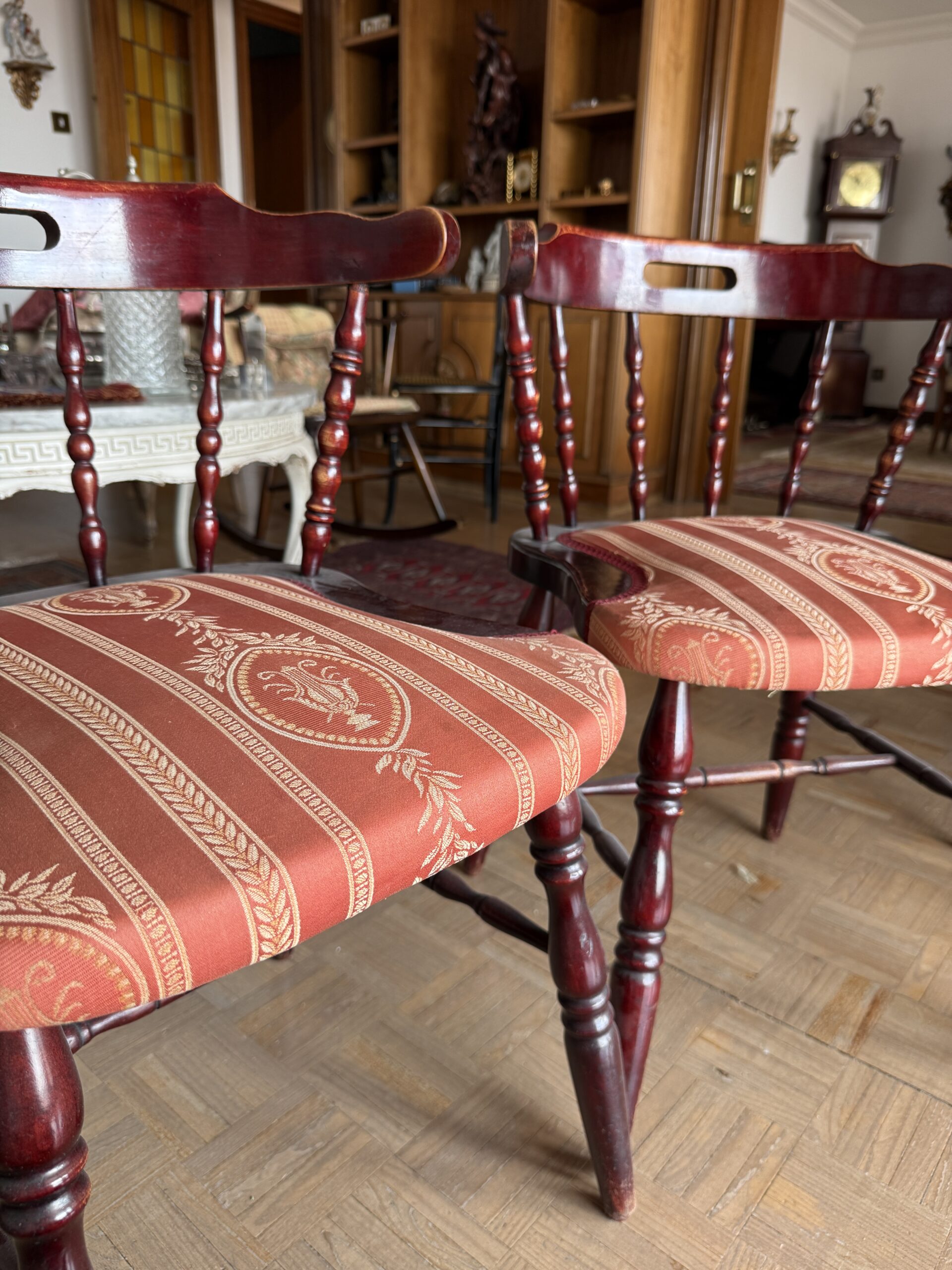 Pareja de sillas de madera torneada - Imagen 7