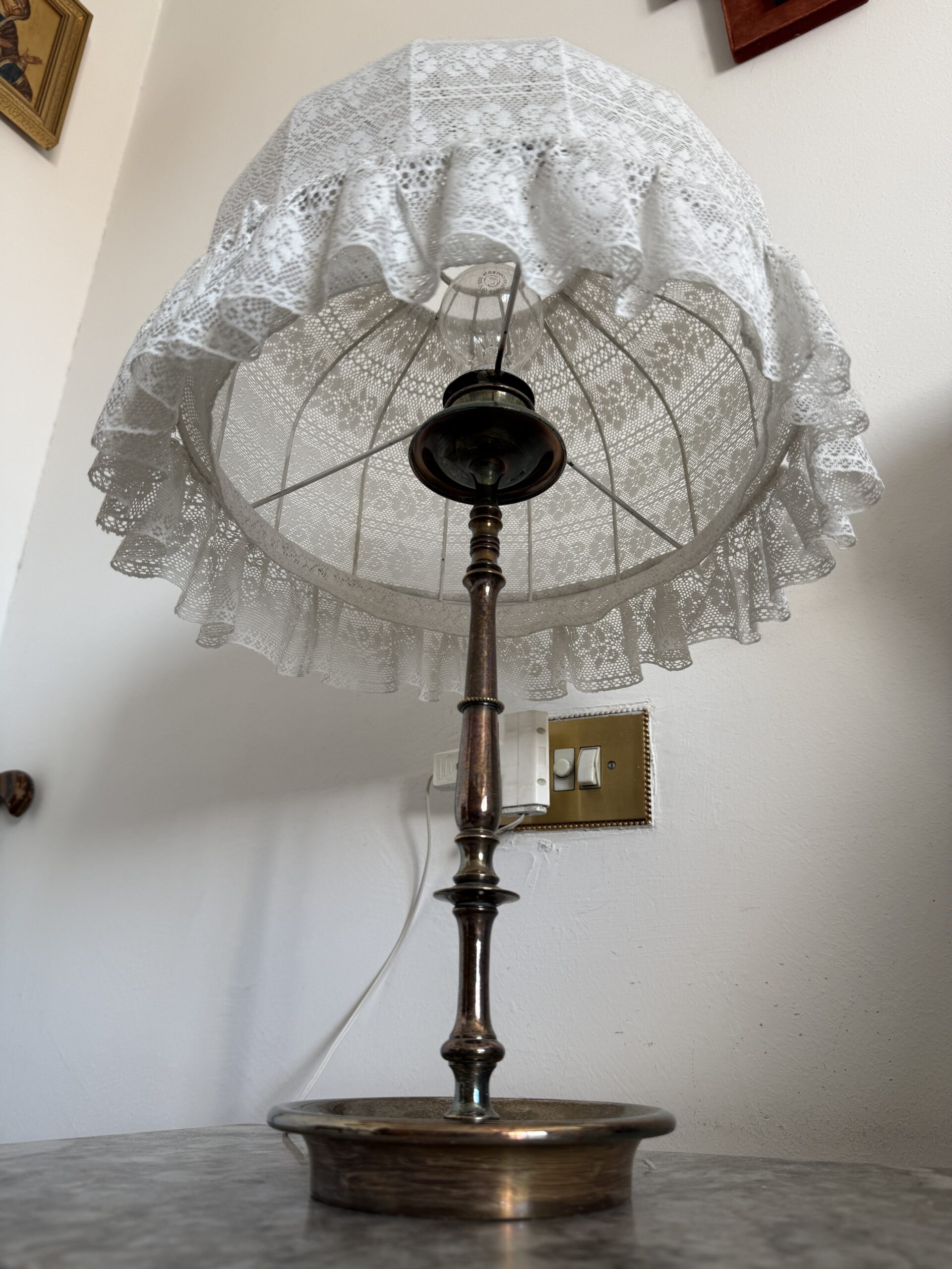 Lámpara de sobremesa vintage con pantalla de encaje (x2) - Imagen 6