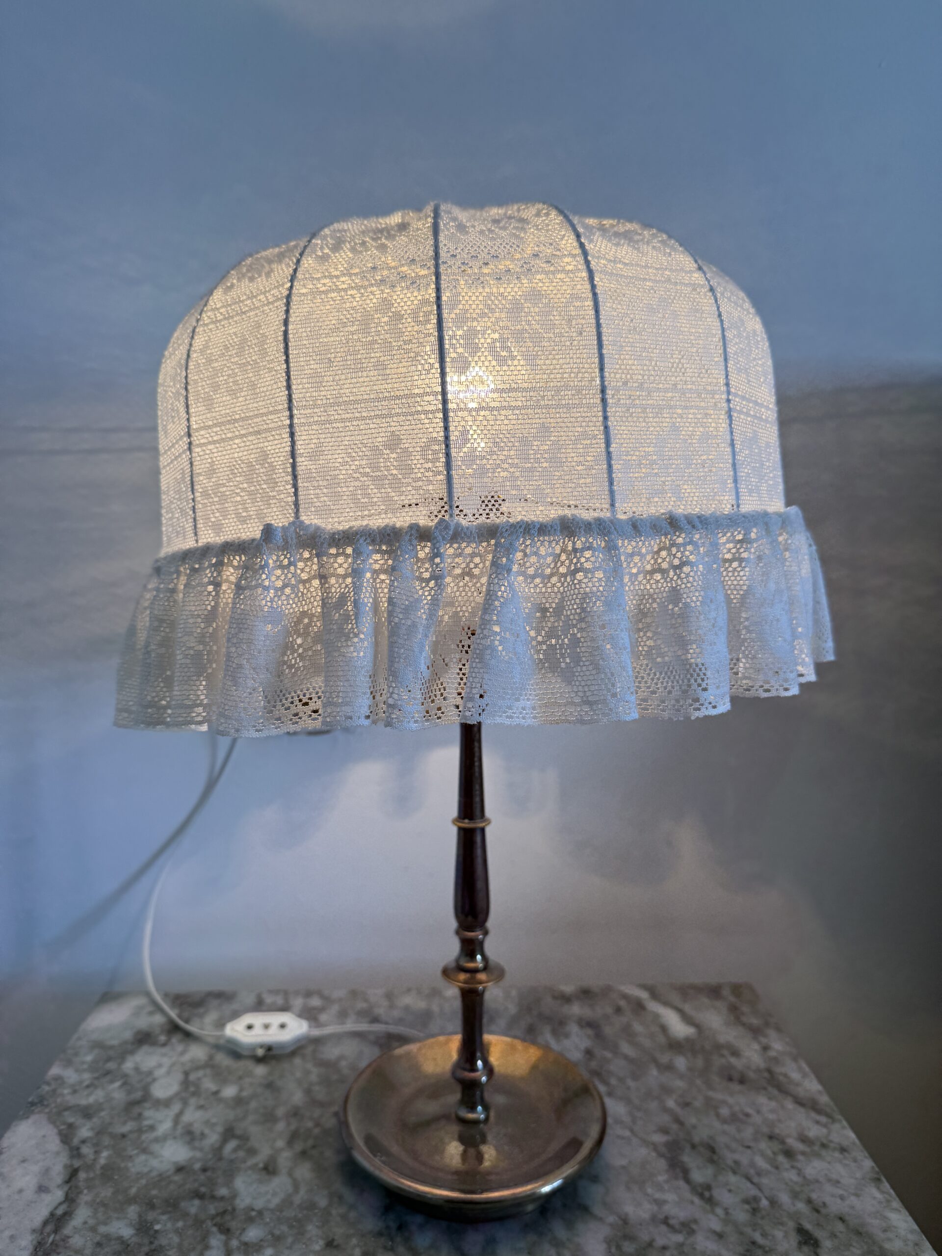 Lámpara de sobremesa vintage con pantalla de encaje (x2)