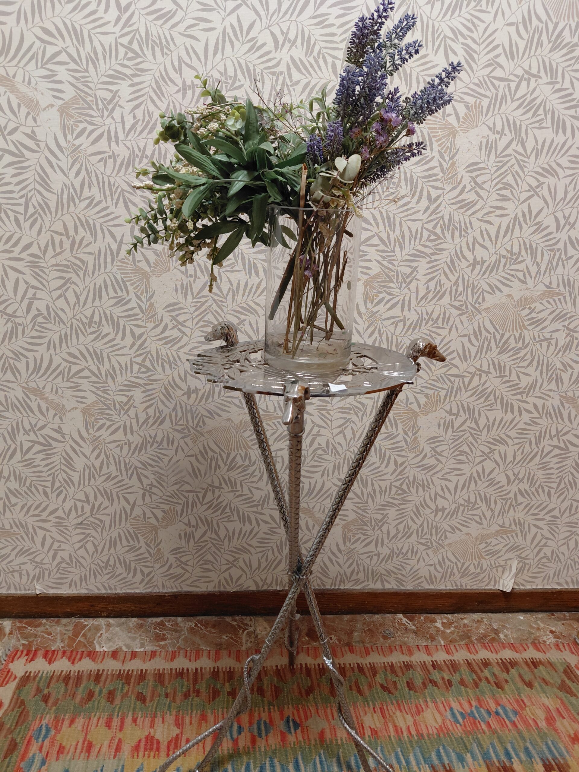 Jarrón de Cristal Cilíndrico con Ramo de Flores Preservadas - Imagen 2