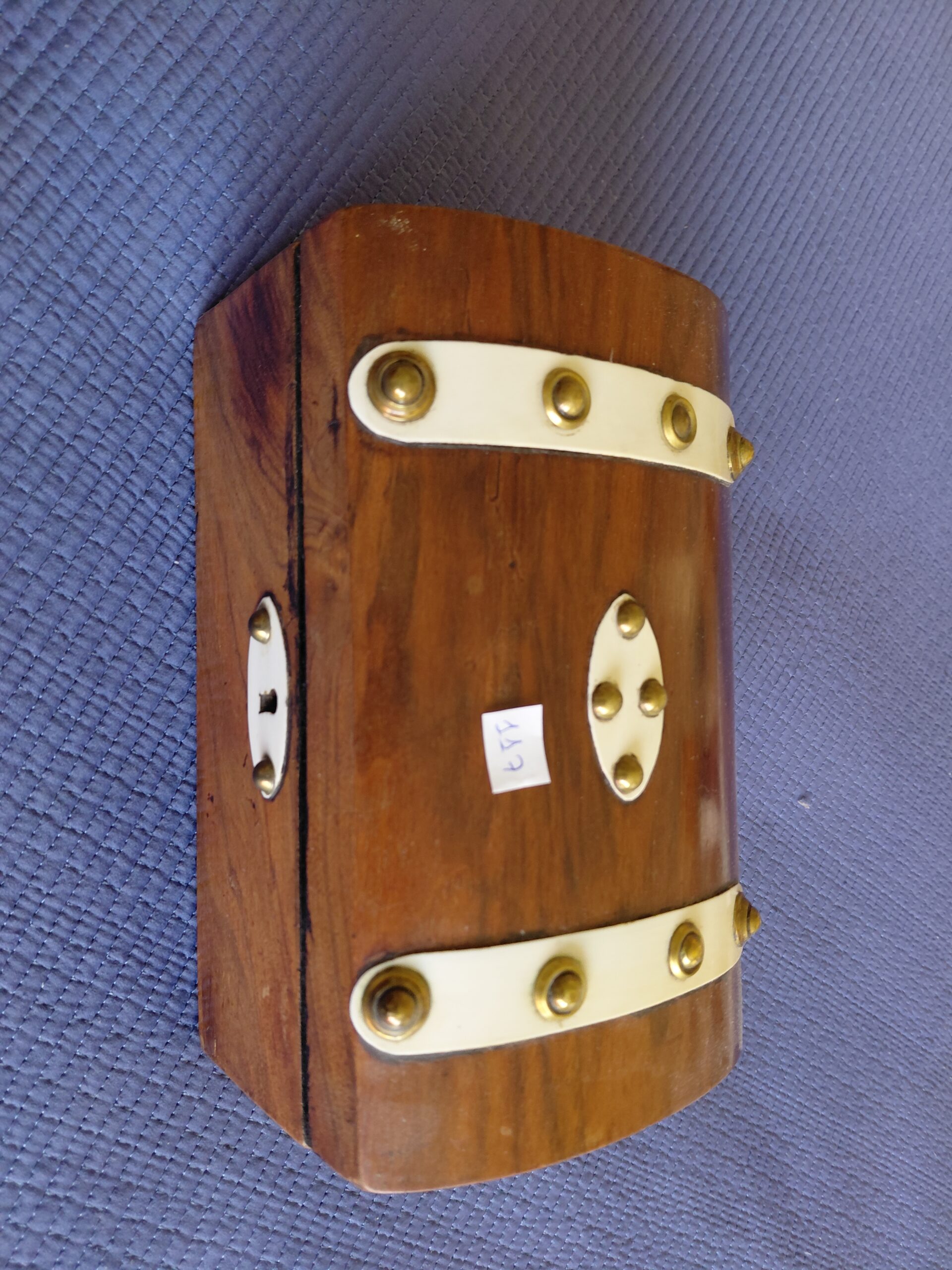 Caja Alhajero de Madera con Detalles en Latón y Hueso y Doble Compartimento - Imagen 6