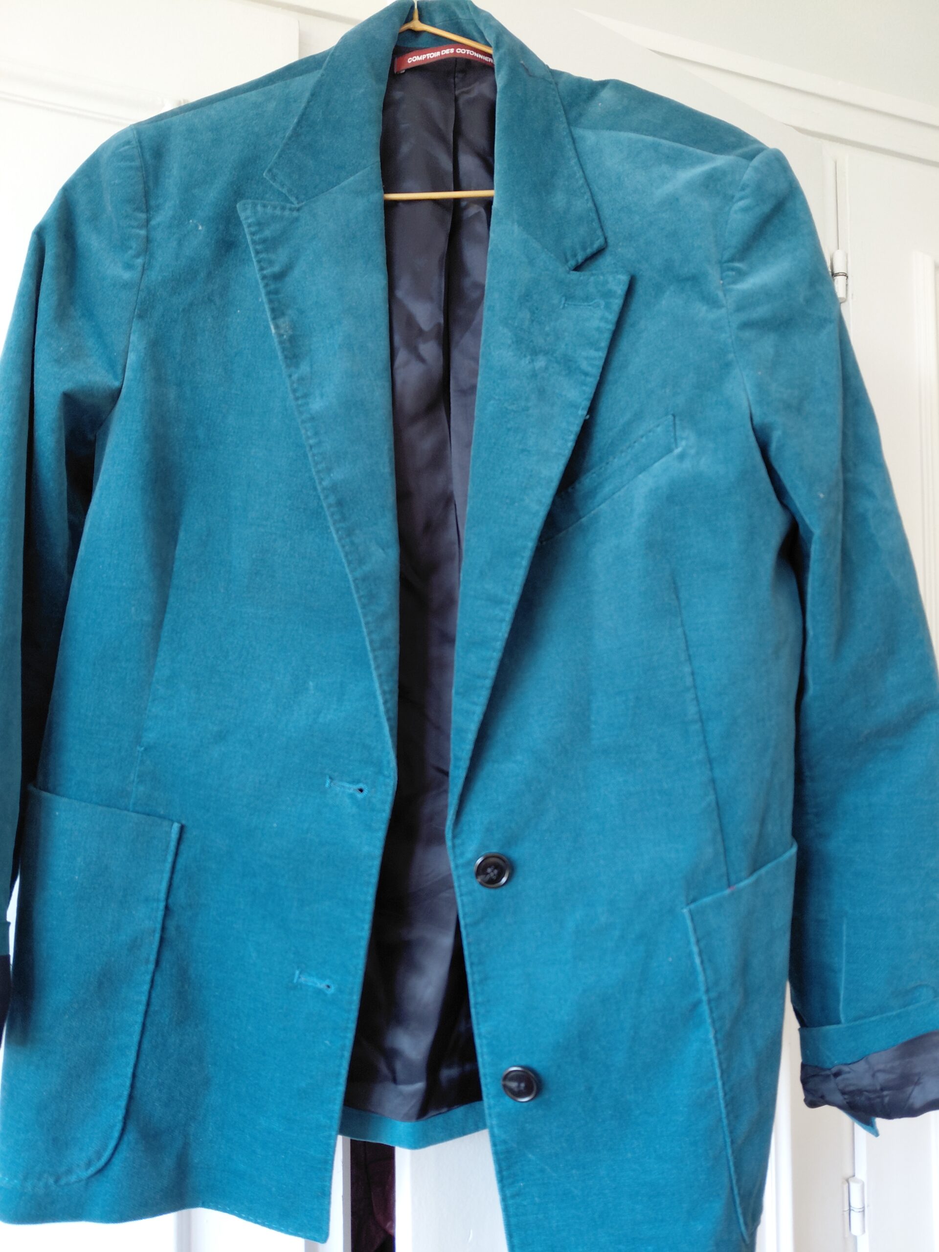 Traje de chaqueta y pantalón de pana Comptoir des Cotonniers – Azul turquesa / esmeralda