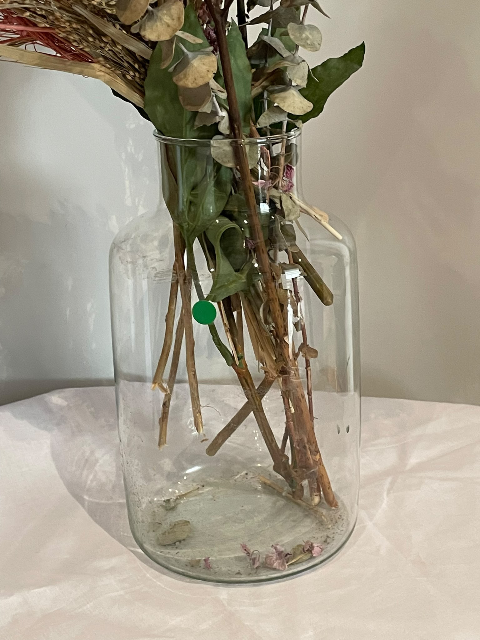 Jarrón de Cristal Transparente + Ramo de Flores Secas y Preservadas - Imagen 2