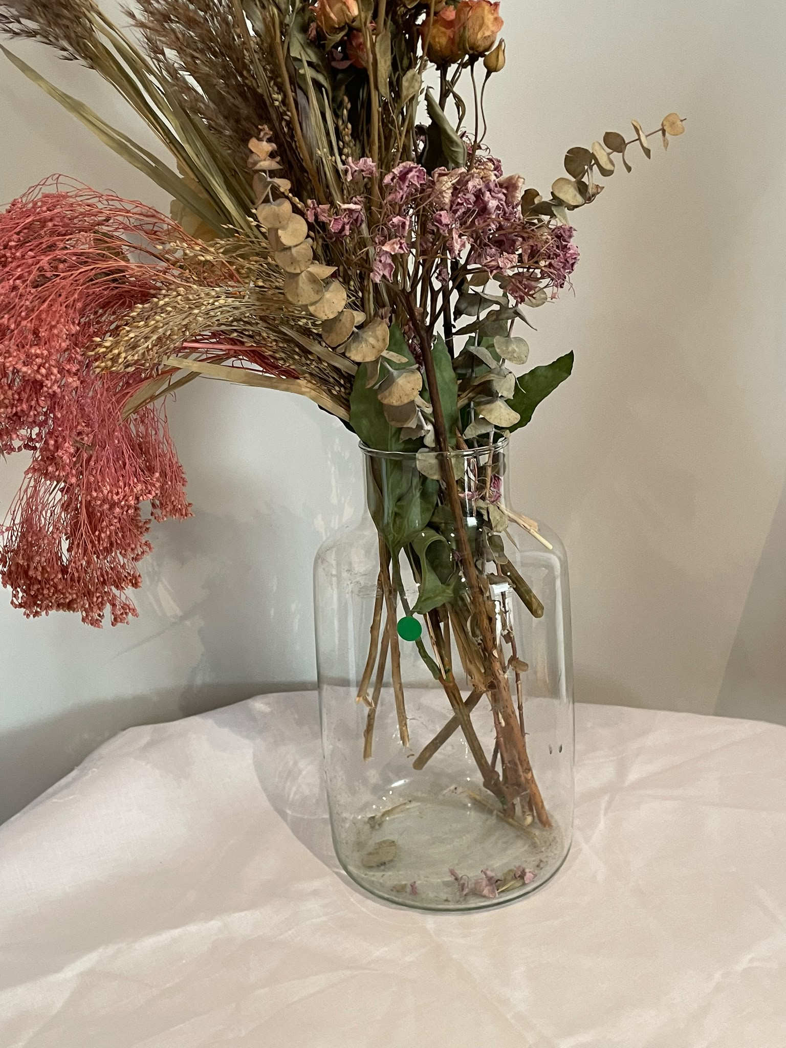 Jarrón de Cristal Transparente + Ramo de Flores Secas y Preservadas - Imagen 6