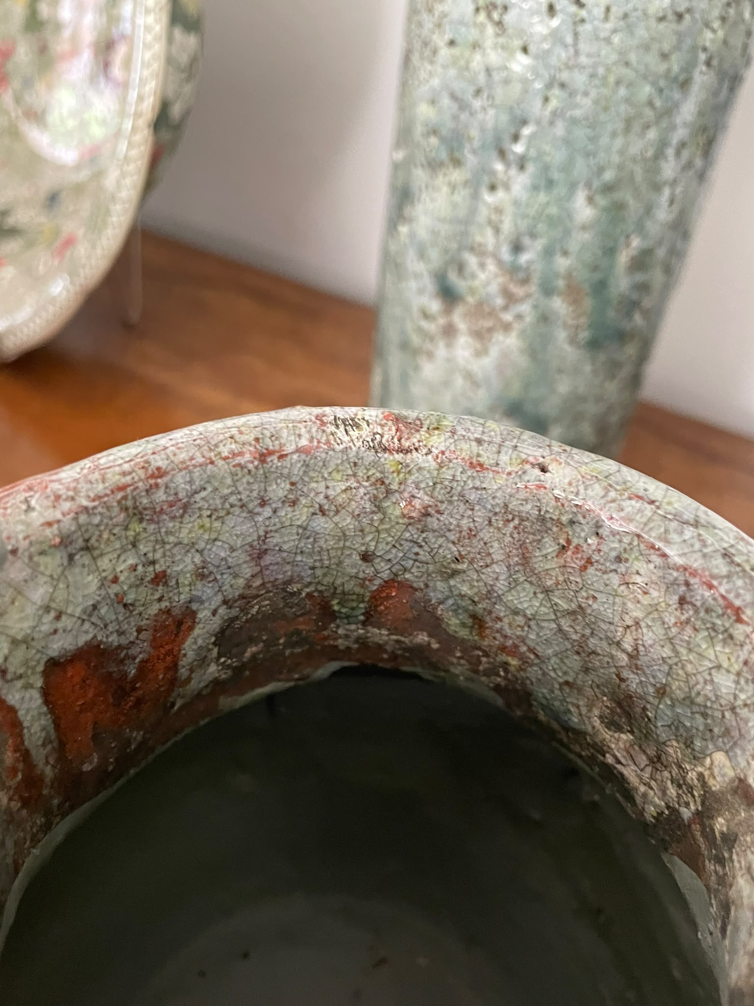 Lote de Cerámica Rústica Esmaltada de 3 Piezas - Imagen 9